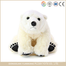 White plush polar teddy bear toy